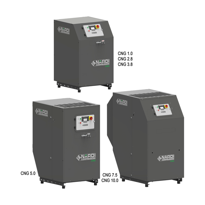 Nardi CNG natural gas compressor range, frames C, M and MX