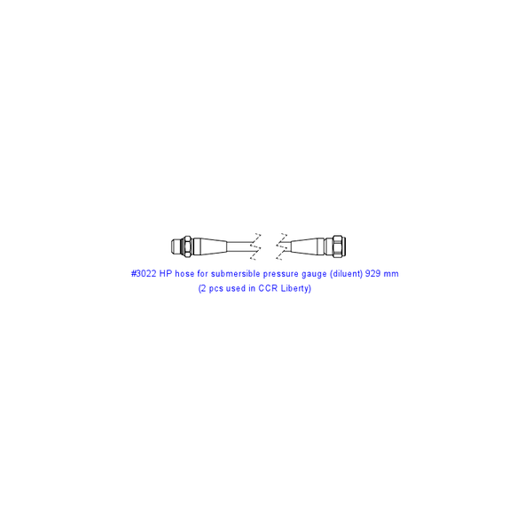 Divesoft HP Hose for Manometer, 929 mm